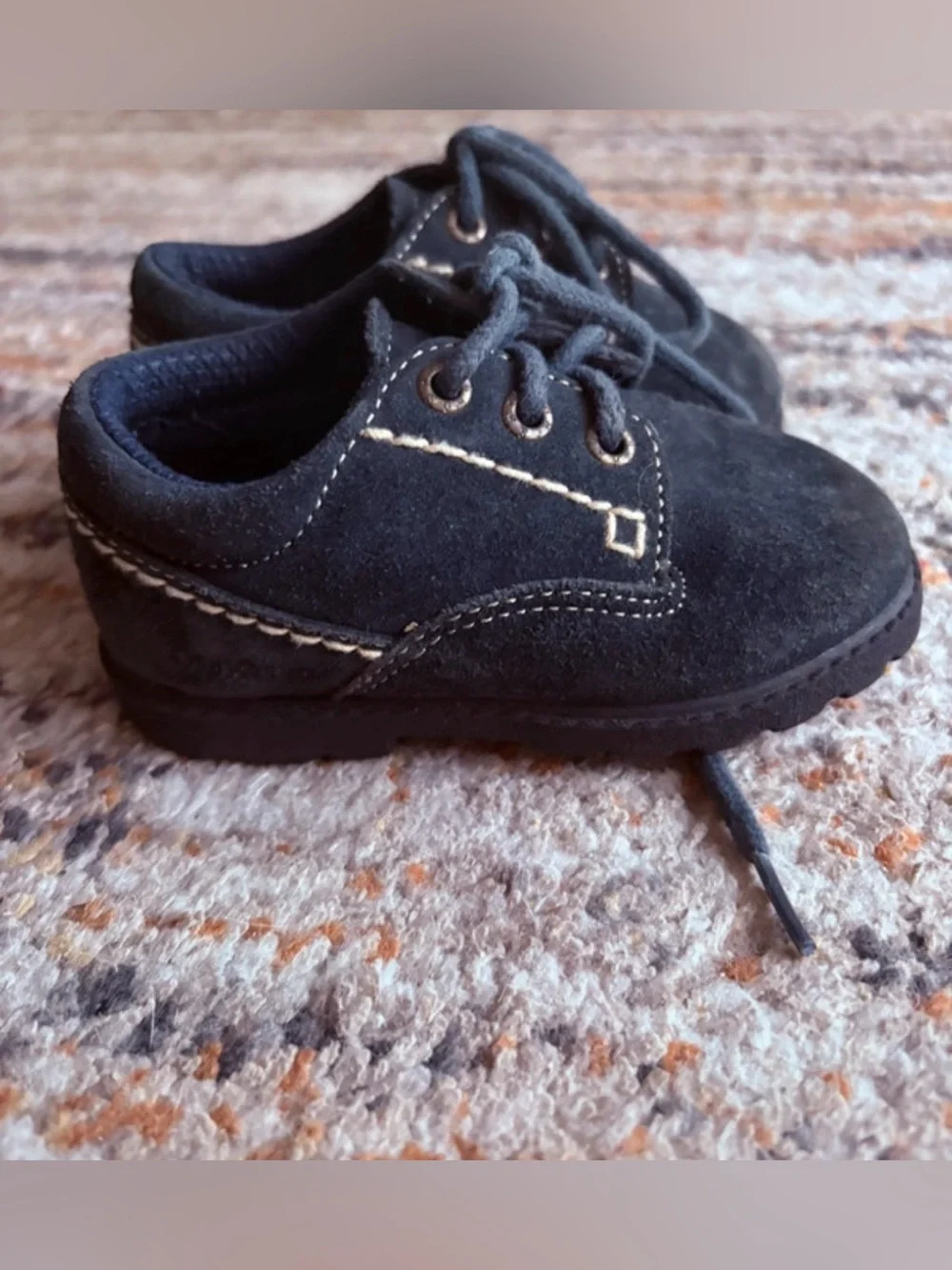 OshKosh B'gosh Black Suede Lace-Up Kids Dress Shoes